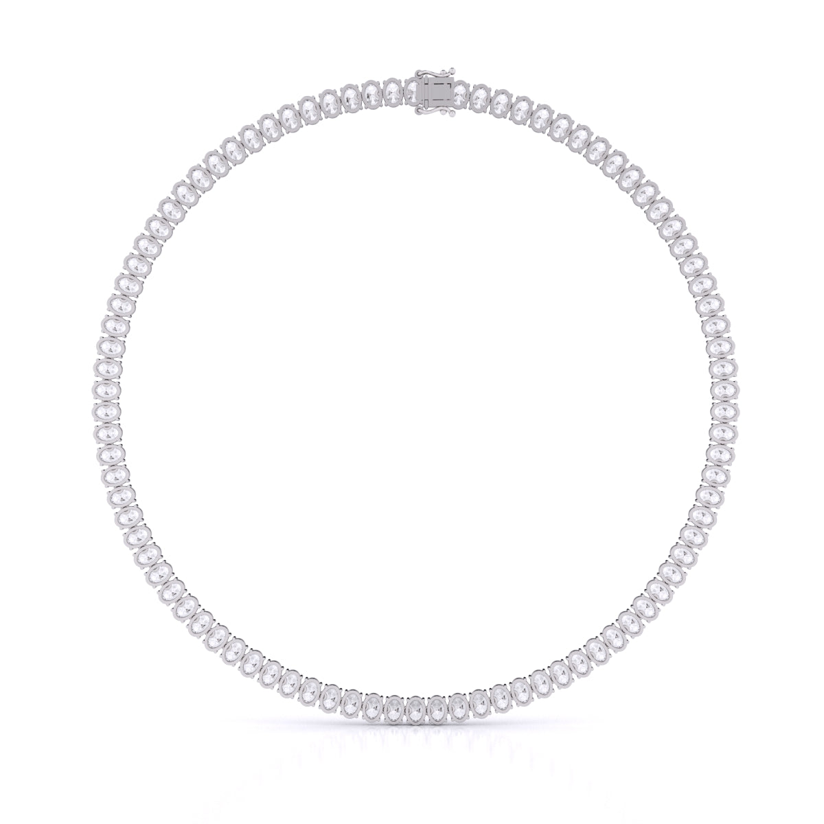 Oval Lab Grown Diamond Straight Necklace