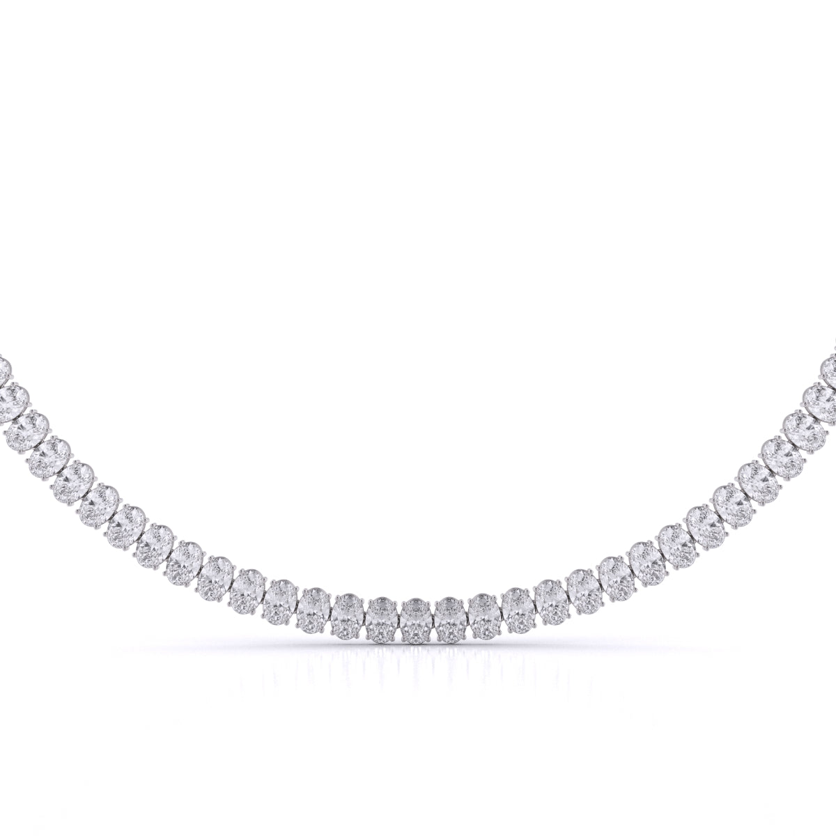 Oval Lab Grown Diamond Straight Necklace