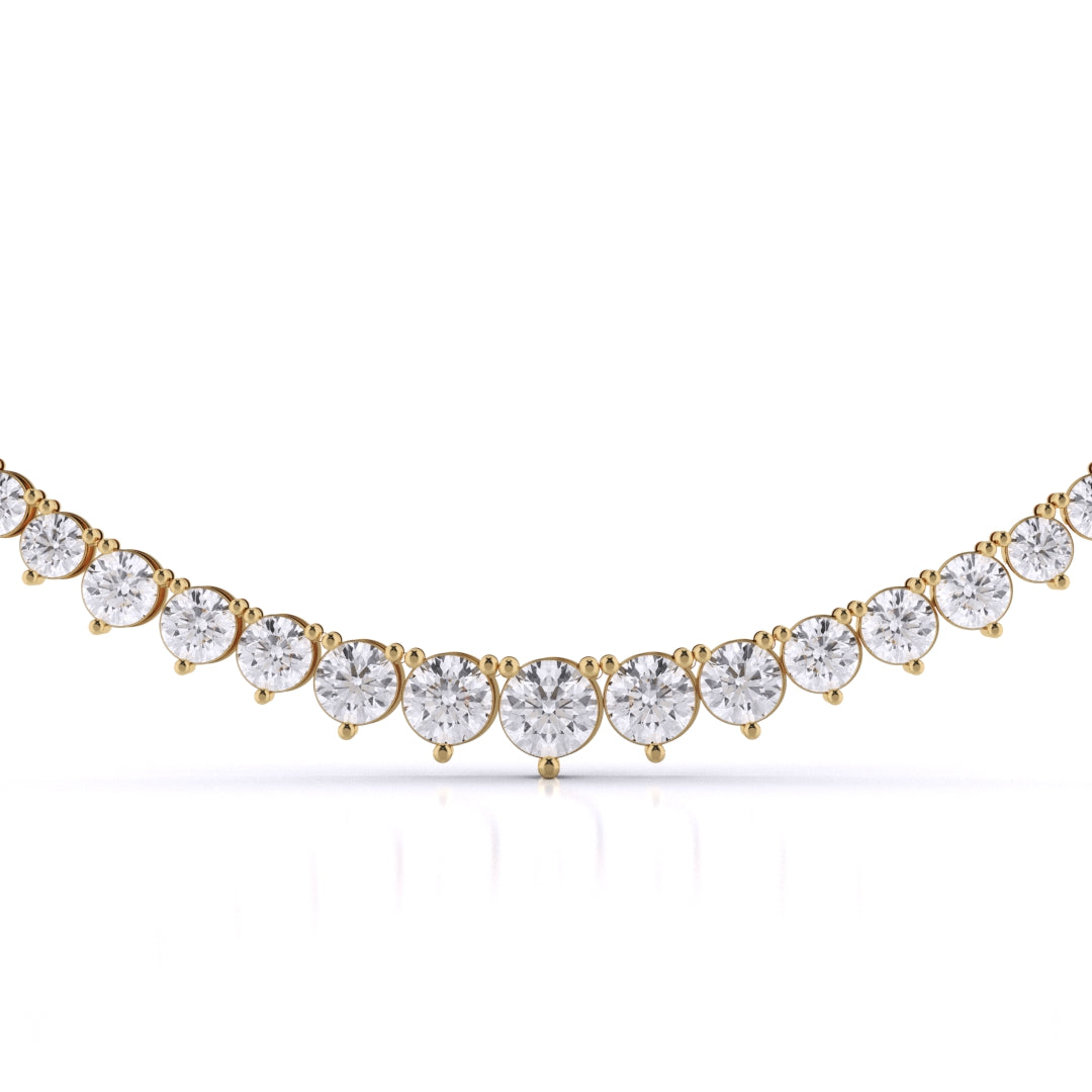 Round Lab Grown Diamond Graduated Necklace